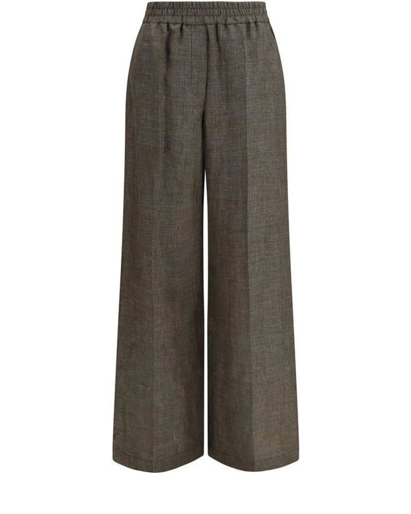 Brunello Cucinelli Palazzo Pant in brown, Linen