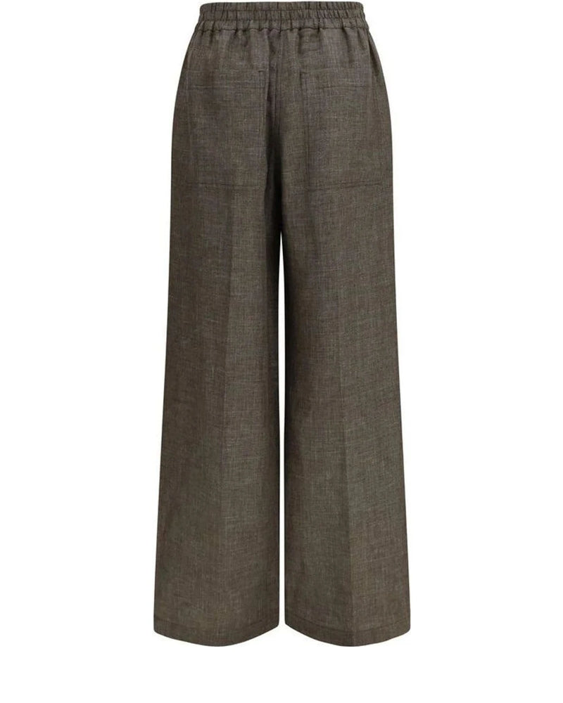 Brunello Cucinelli Palazzo Pant in brown, Linen — view 2