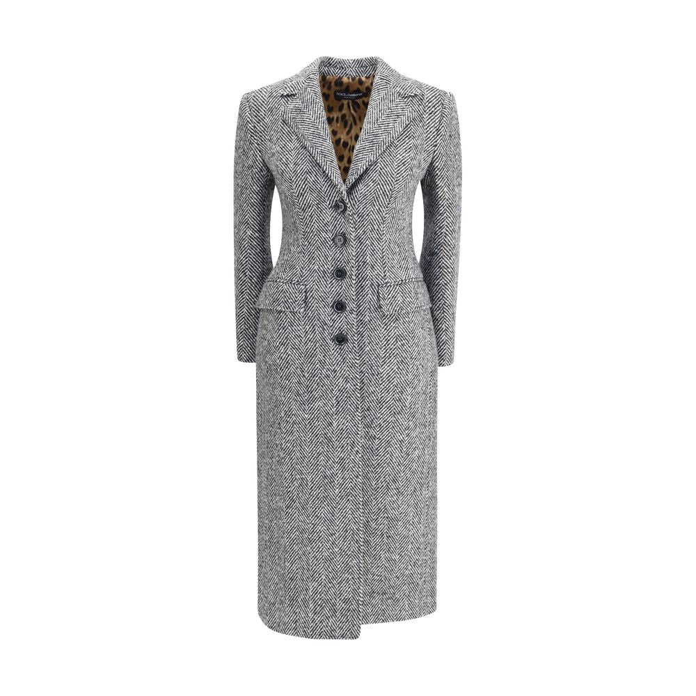 Dolce & Gabbana Single Breasted Chevron Coat