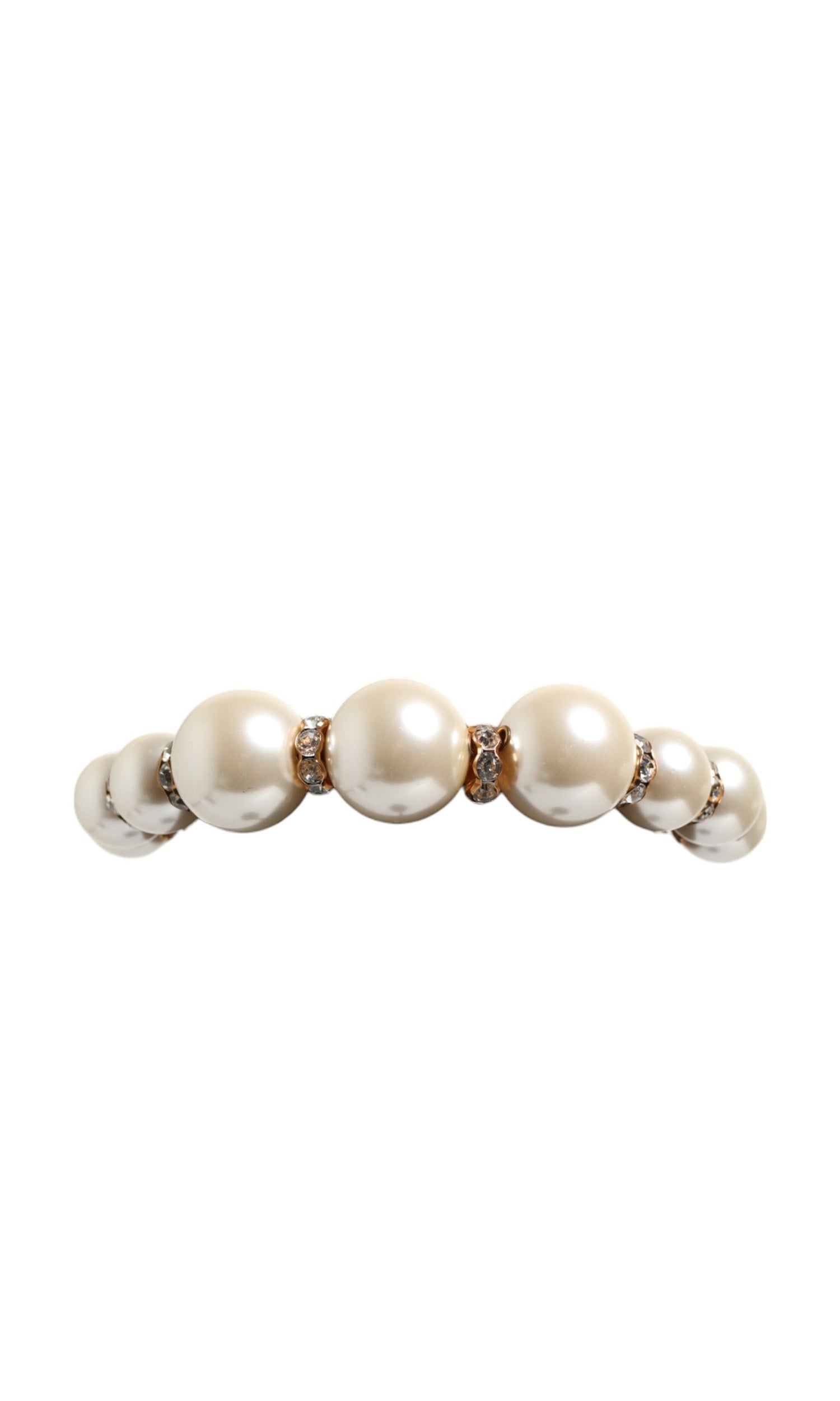 Dolce & Gabbana Gold Pearl Crystal Embellished Tiara Hair Accessory Headband Glam Steals