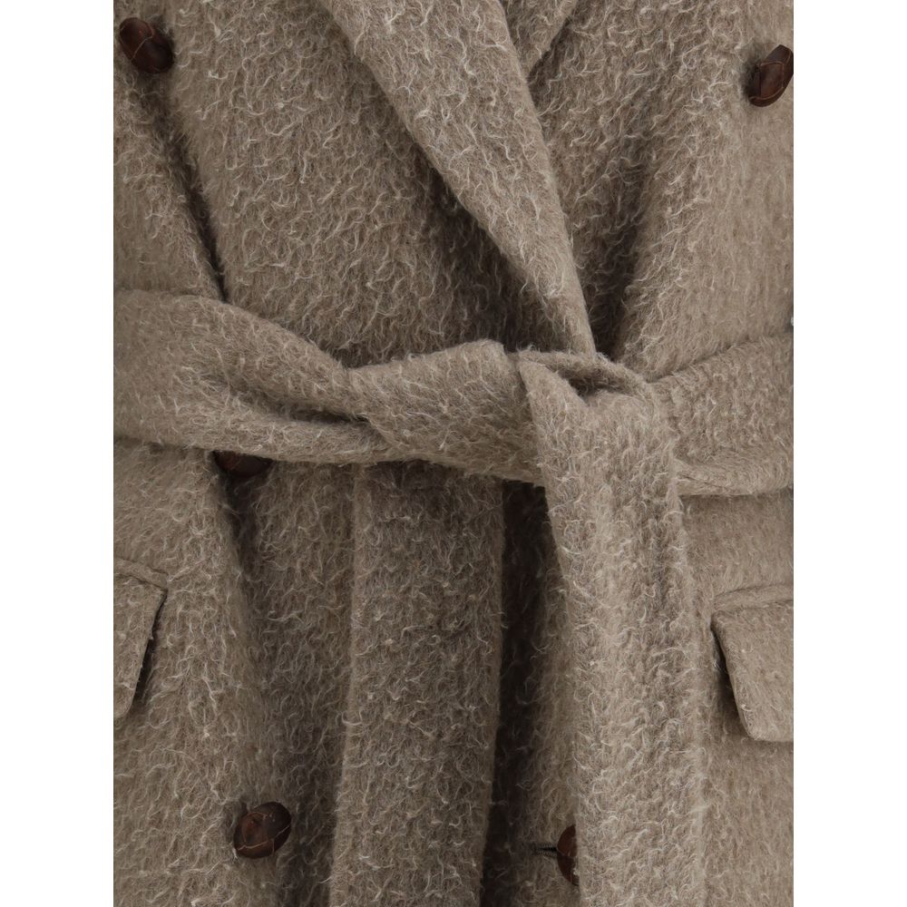 Golden Goose Beige Double Breasted Coat Glam Steals