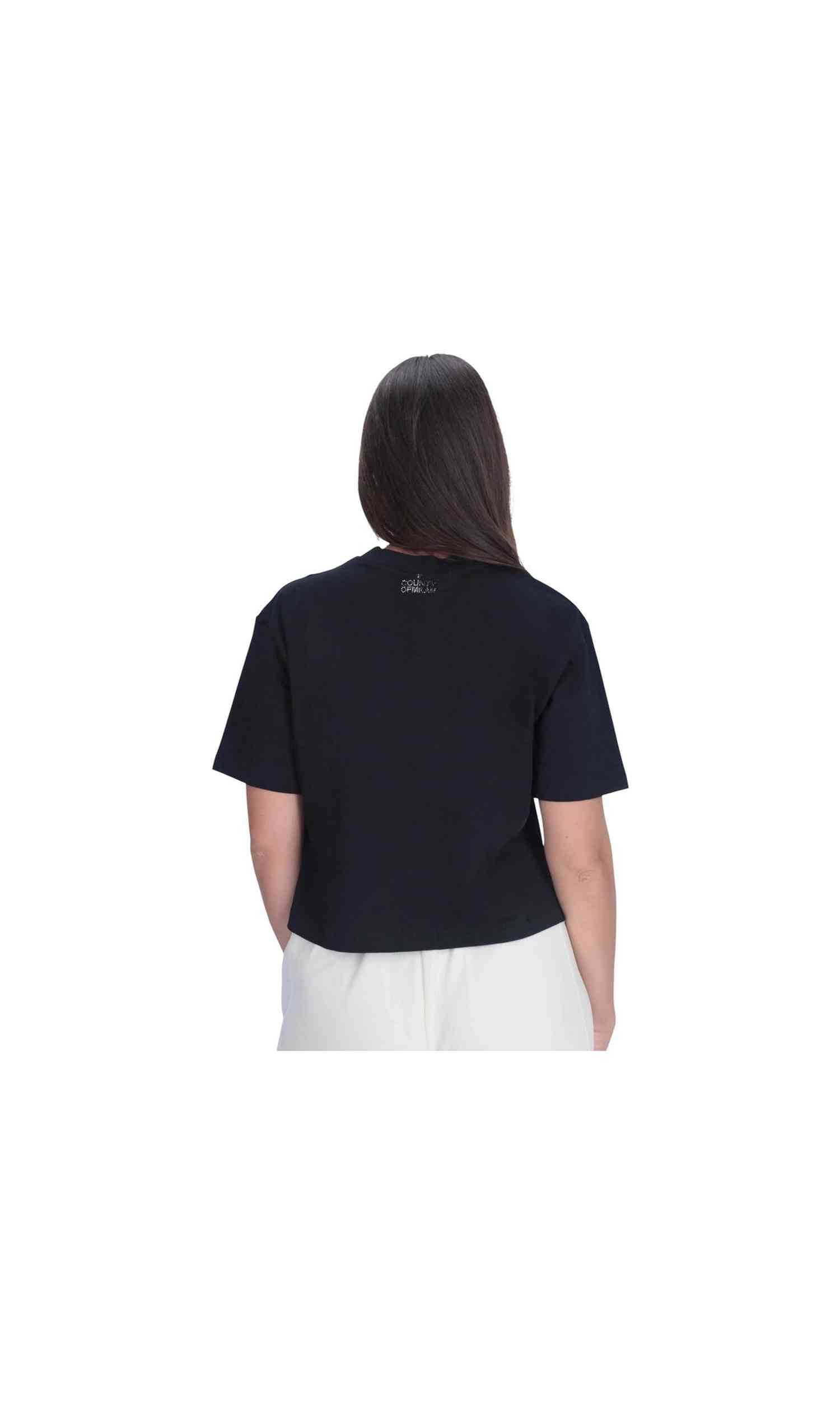 County of Milan Black Cotton T-Shirt Glam Steals