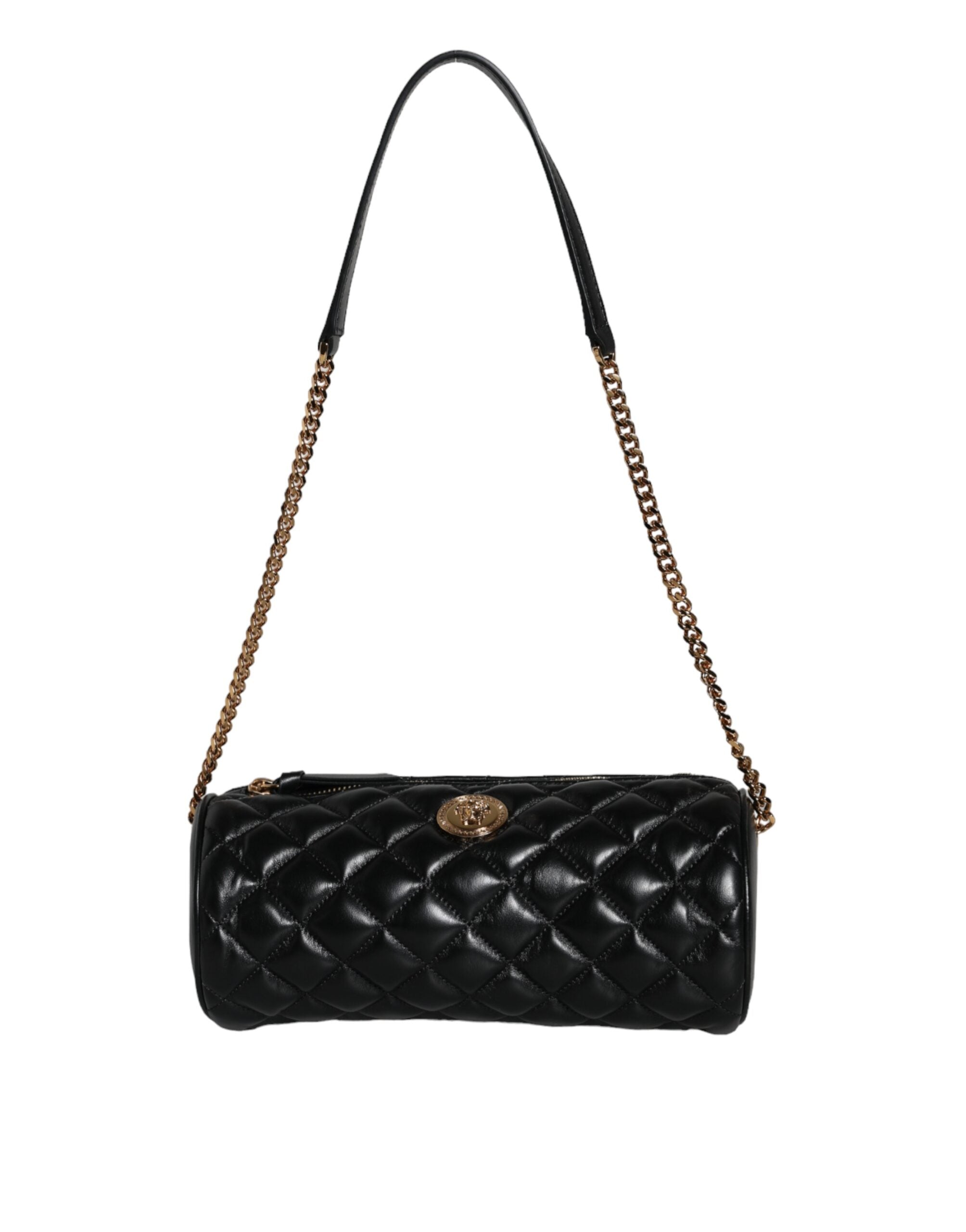 Versace Black Leather Mini Quilted Lambskin Crossbody Sling Borse Bag