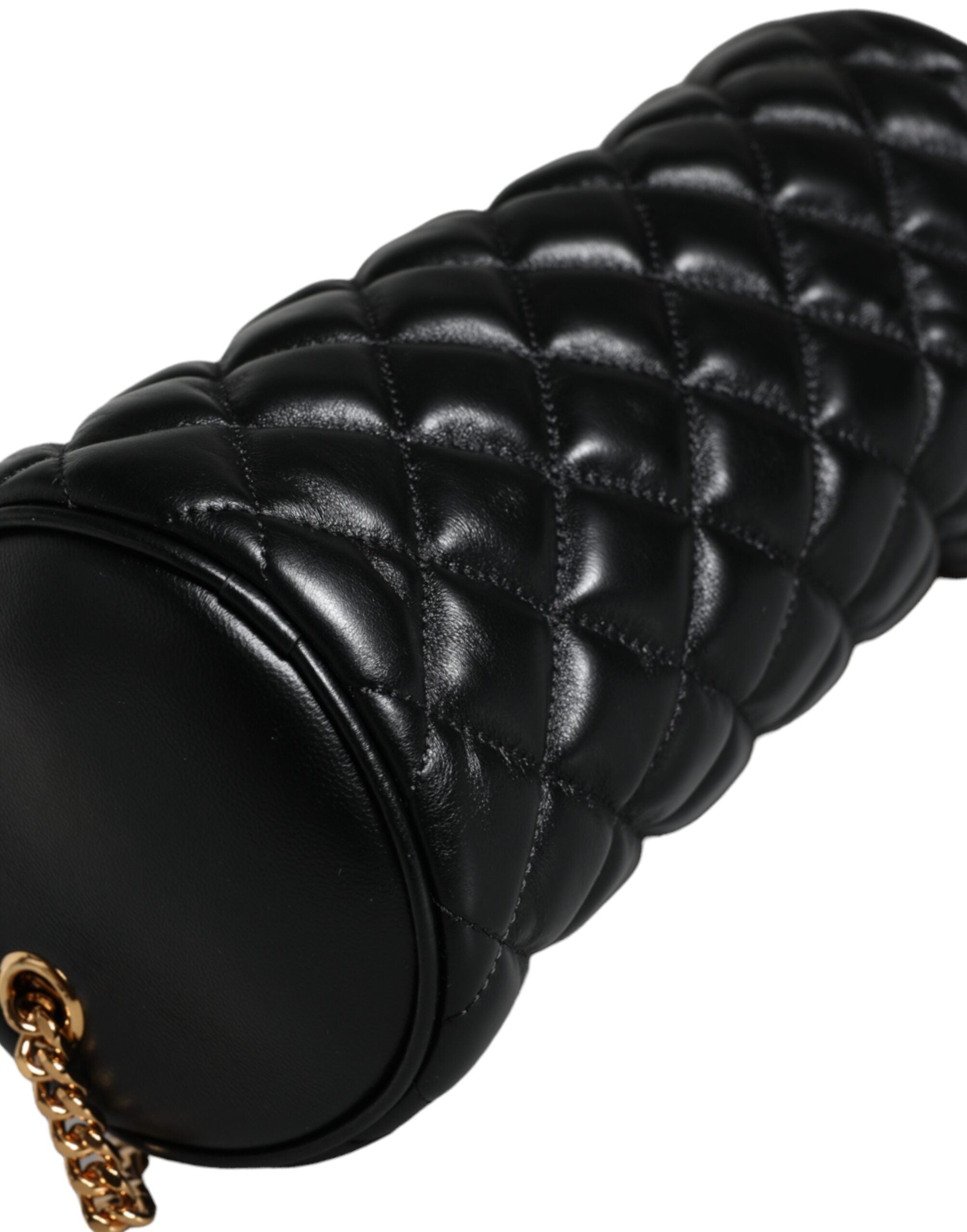 Versace Black Leather Mini Quilted Lambskin Crossbody Sling Borse Bag