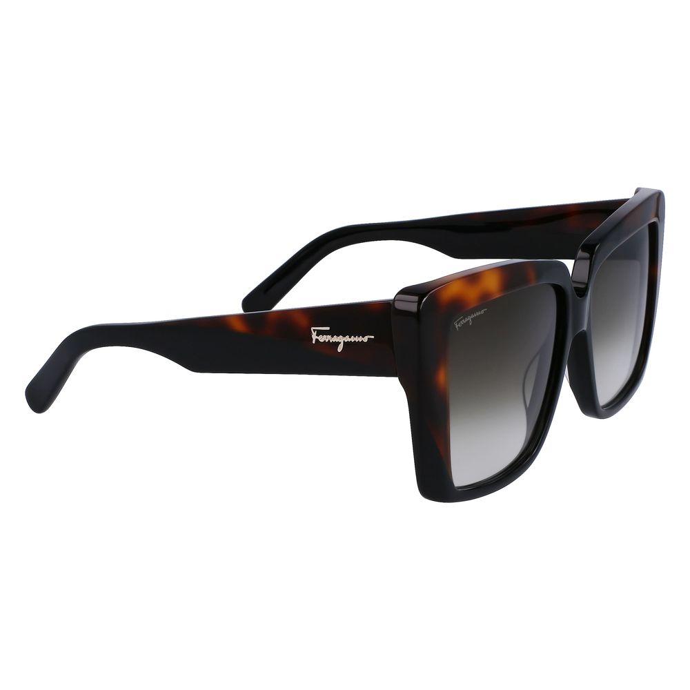 Salvatore Ferragamo Black Acetate Sunglasses
