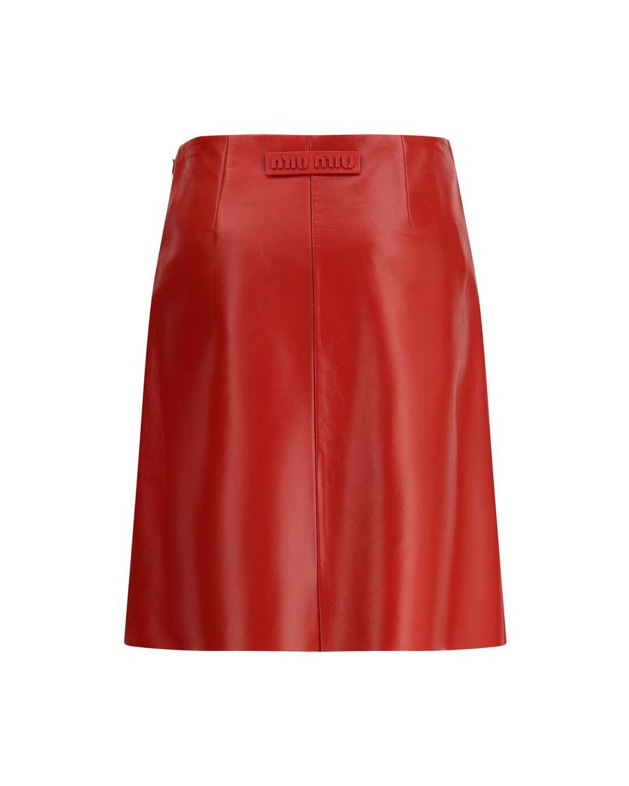 Miu Miu Nappa Leather Skirt Glam Steals