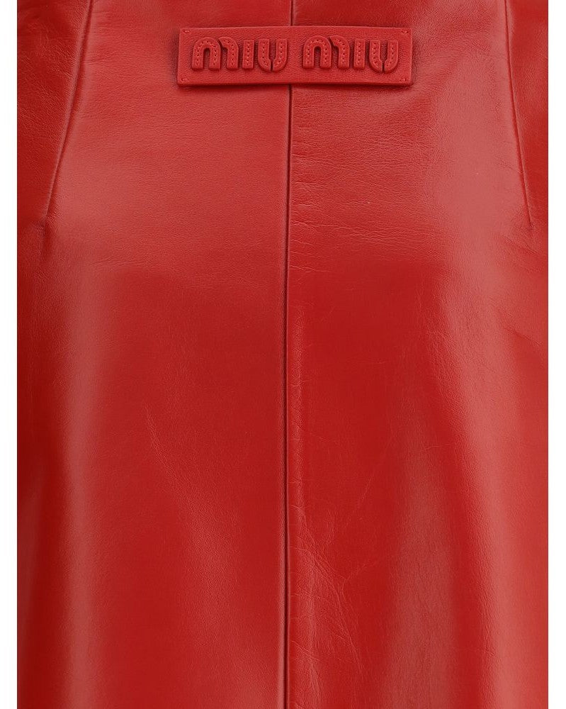 Miu Miu Nappa Leather Skirt Glam Steals