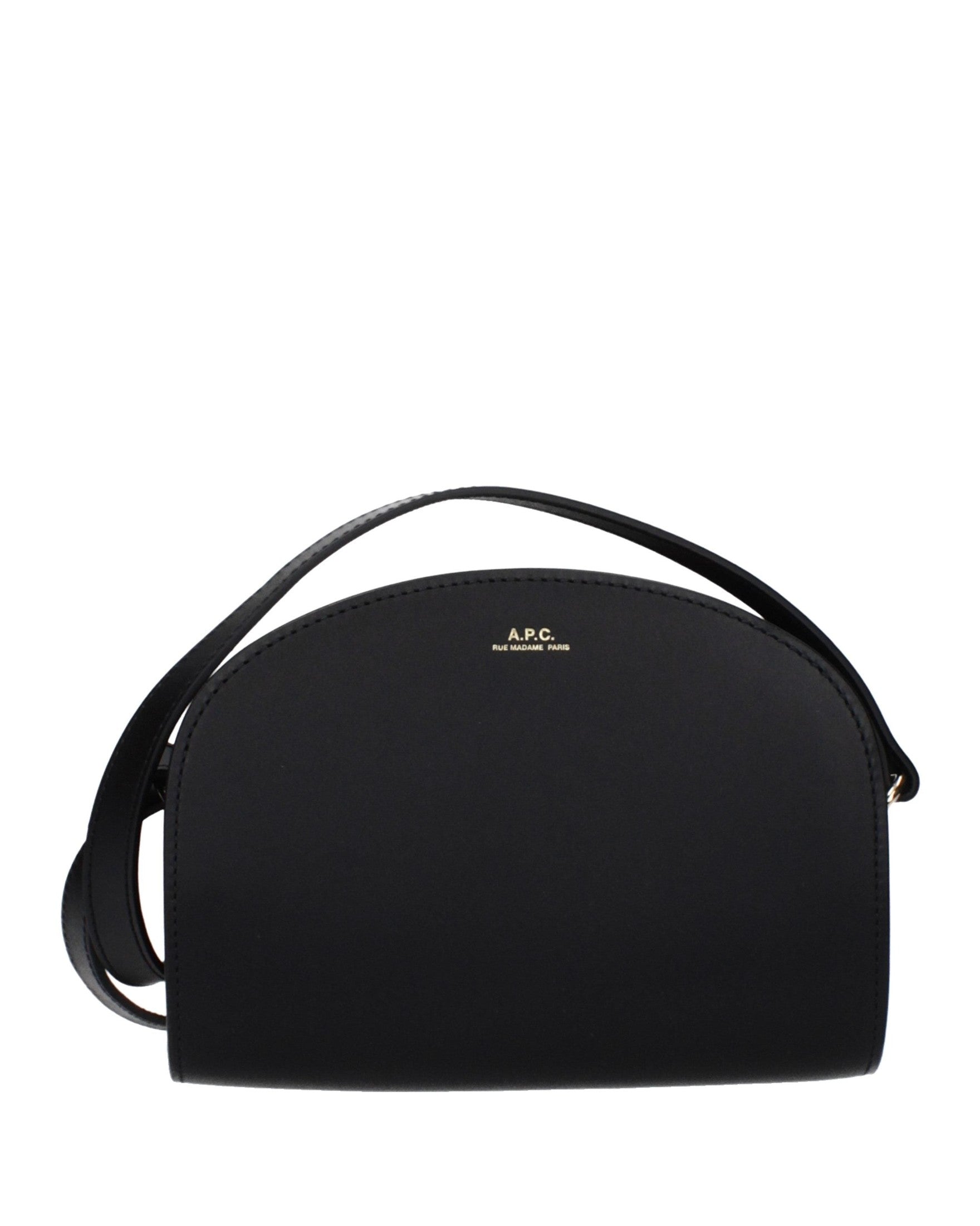 A.p.c. Black Leather Apc Crossbody Bag 
