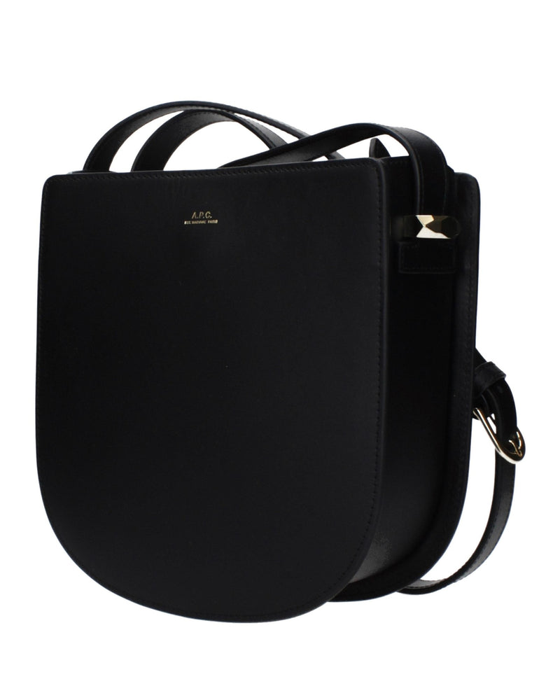 A.p.c. Black Leather Apc Crossbody Bag 