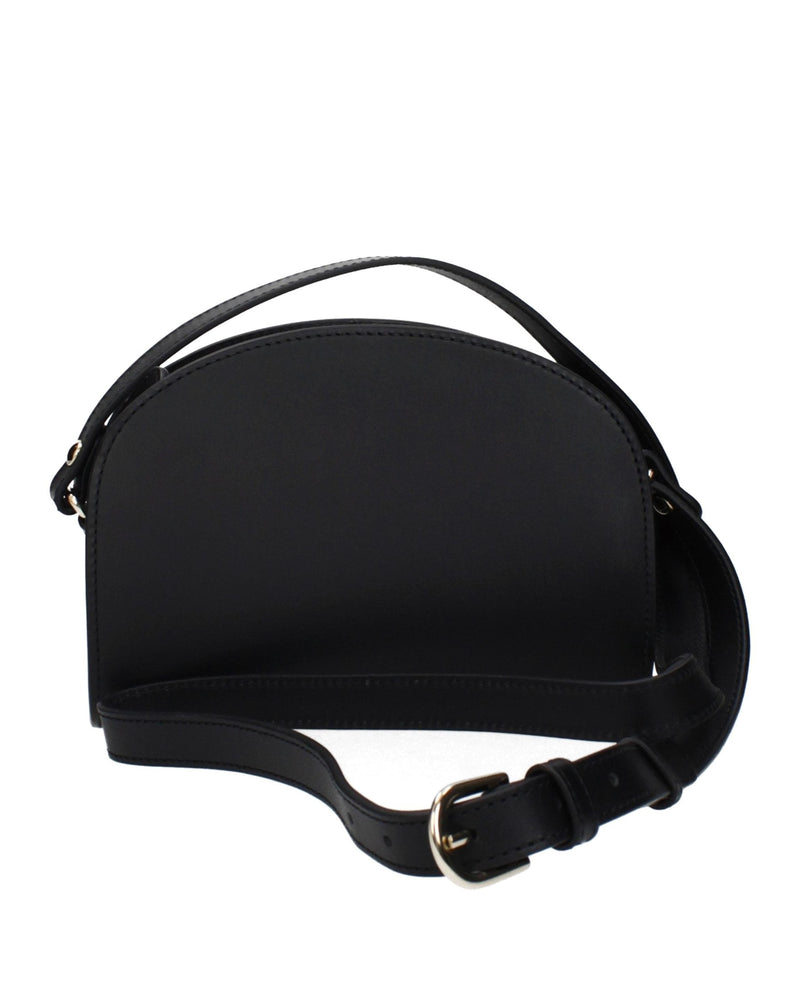A.p.c. Black Leather Apc Crossbody Bag 