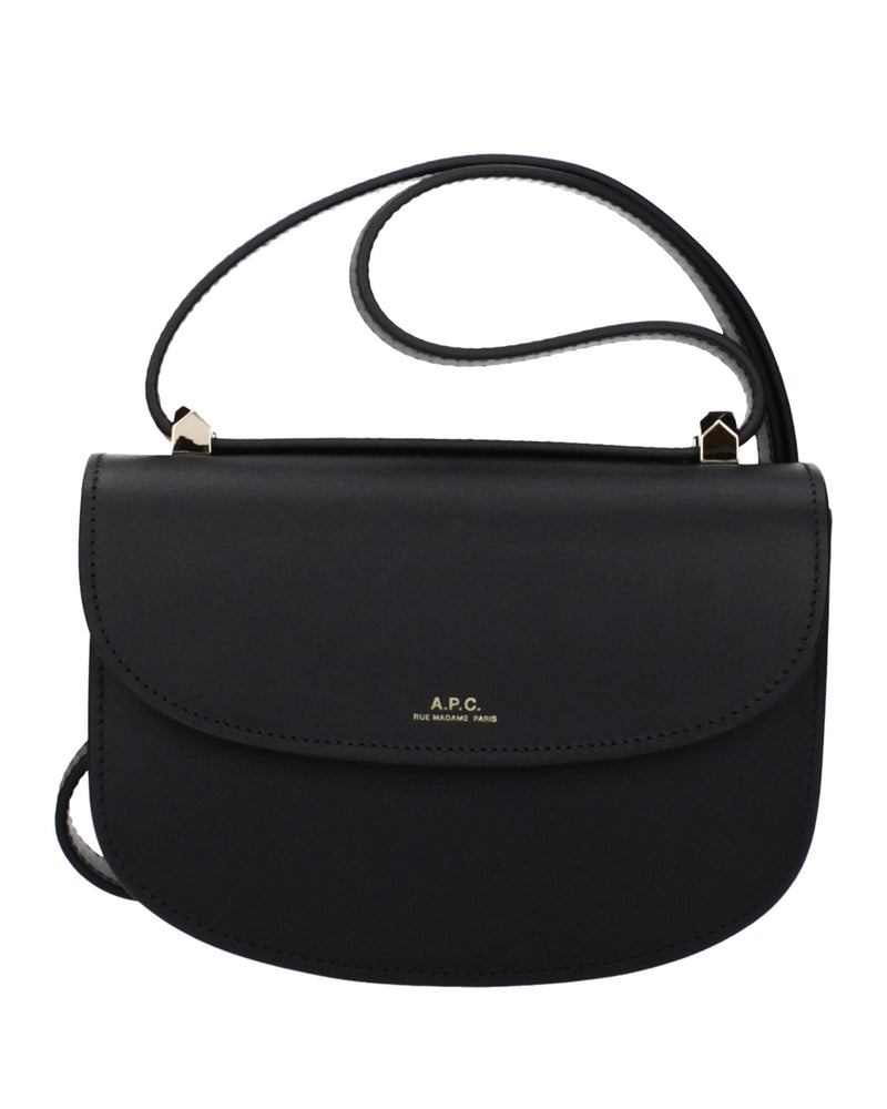 A.p.c. Black Leather Apc Shoulder Bag 
