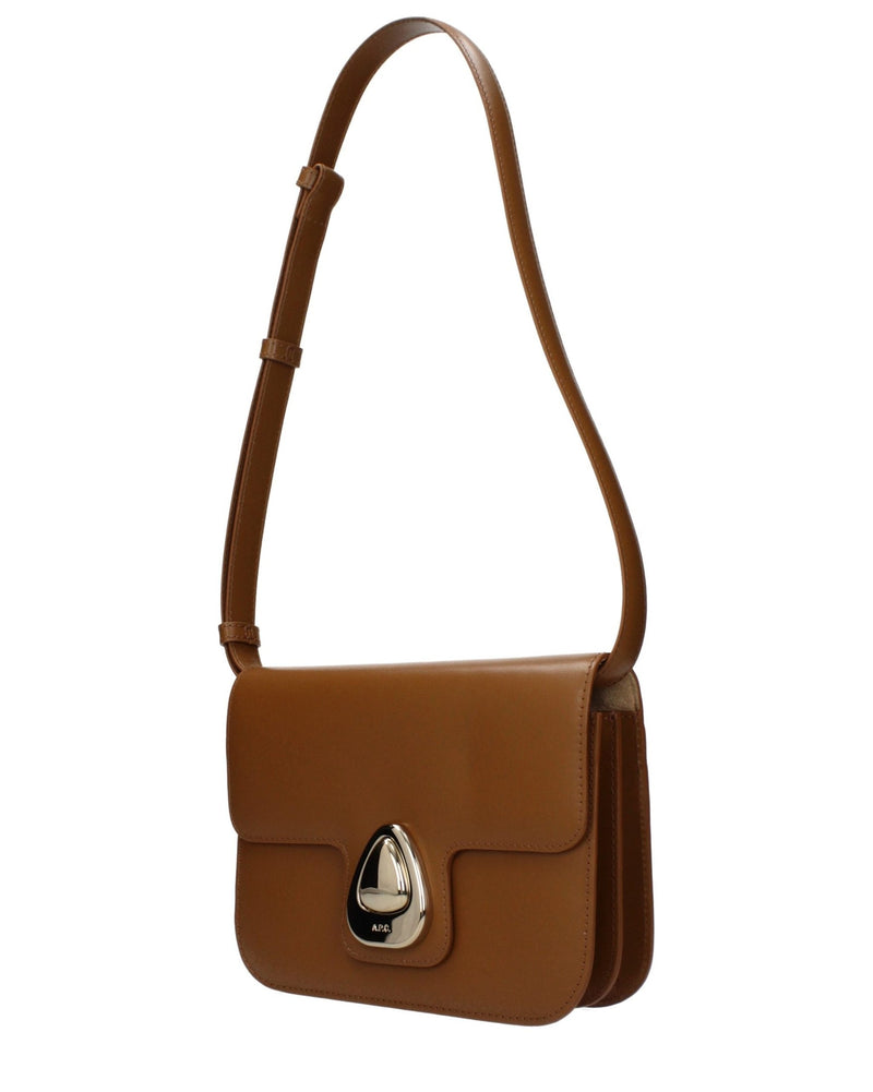 A.p.c. Brown Leather Apc Shoulder Bag 