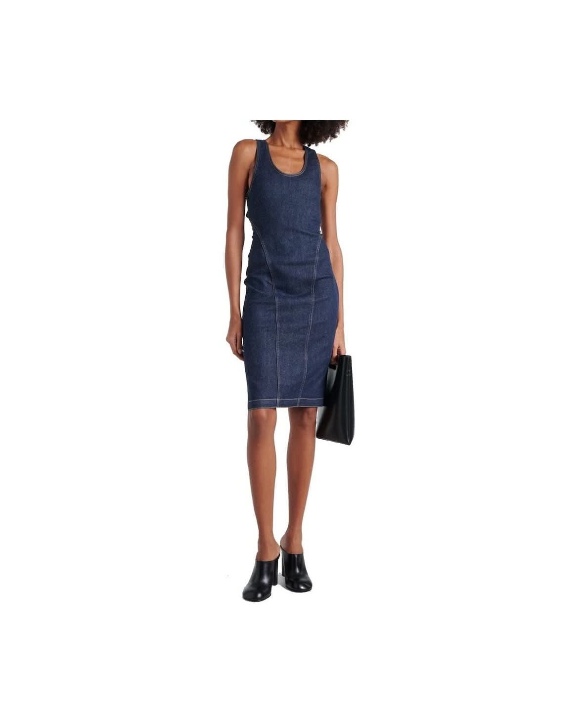 Alaïa Blue Cotton Casual Dress 