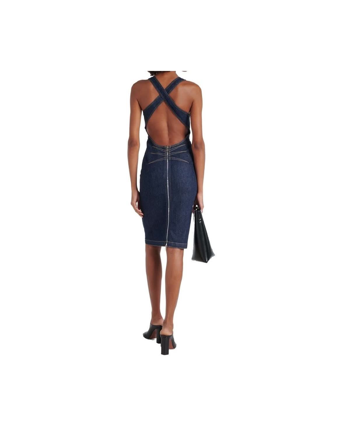 Alaïa Blue Cotton Casual Dress 