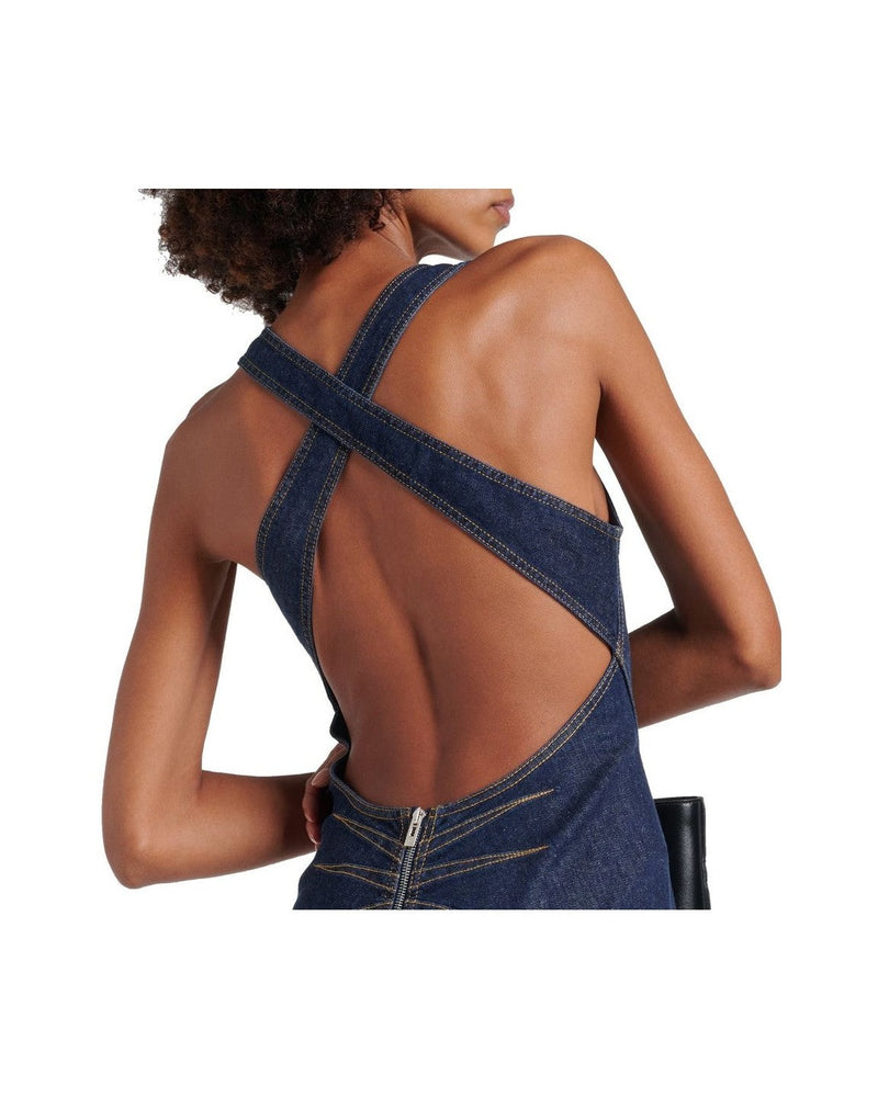 Alaïa Blue Cotton Casual Dress Glam Steals