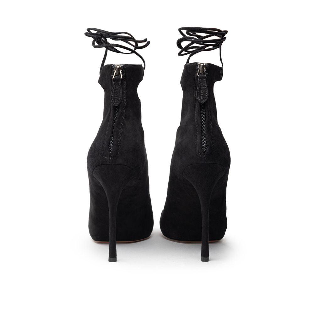 Alaïa Leather Scamociata Black Sandal Glam Steals