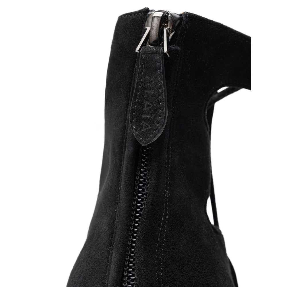 Alaïa Leather Scamociata Black Sandal Glam Steals