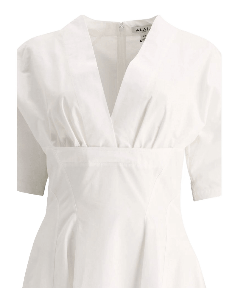 Alaïa White Cotton Casual Dress Glam Steals