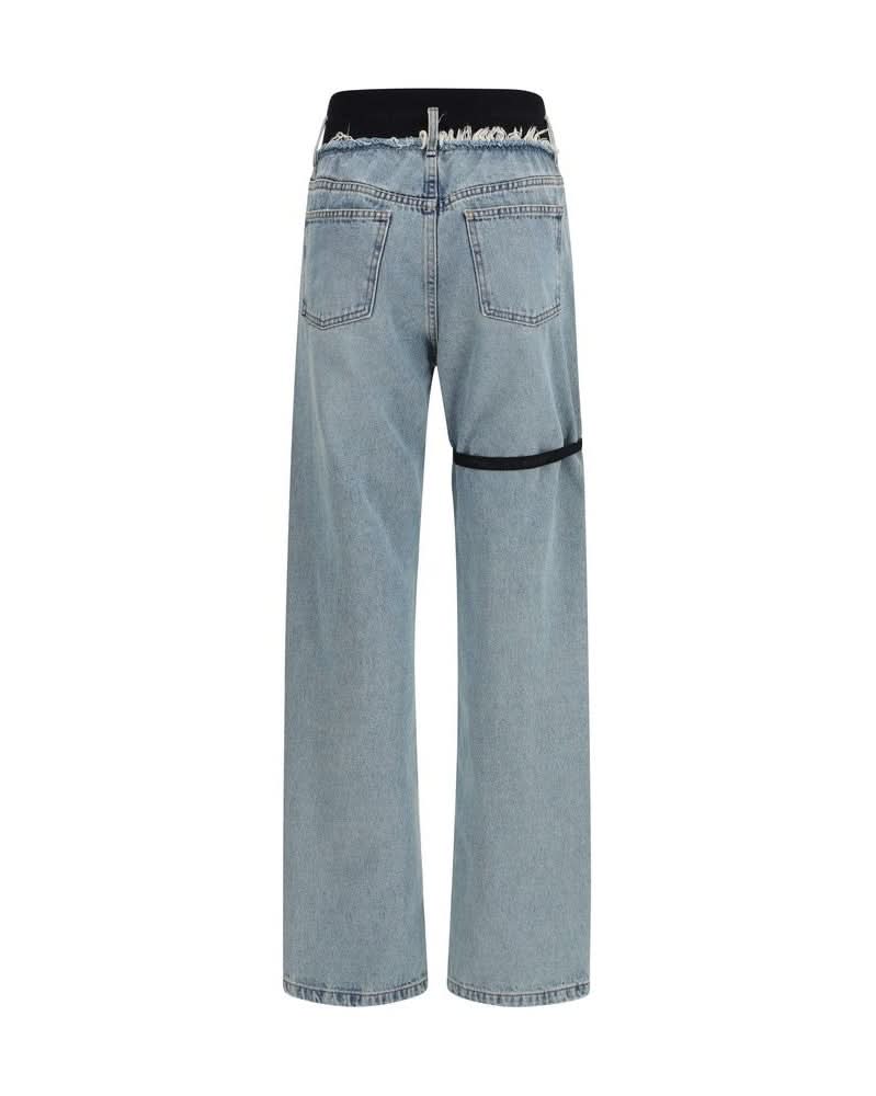 Alainpaul Blue Cotton High Waisted Jean Glam Steals