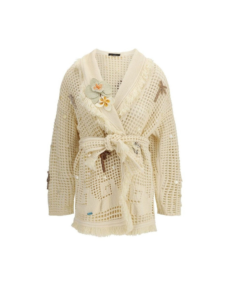 Alanui Beige Cotton Cardigan Glam Steals