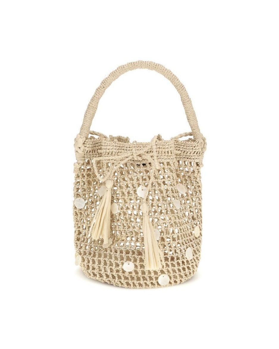 Alanui Beige Raffia Shoulder Bag 