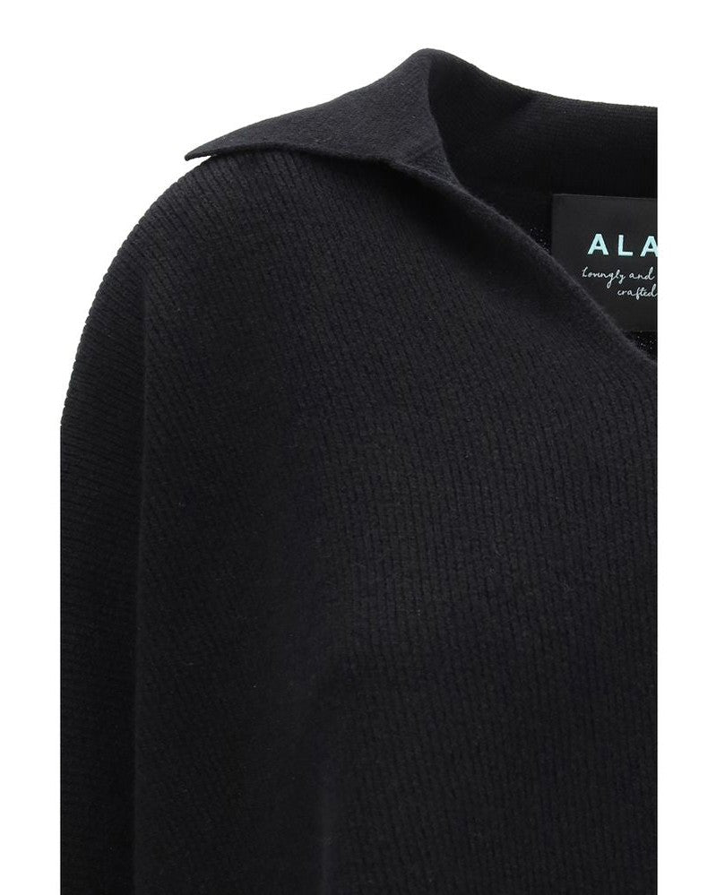 Alanui Black Cashmere Polo Shirt Glam Steals