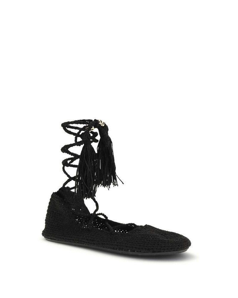 Alanui Black Polyester Recycled Ballet Flats Glam Steals