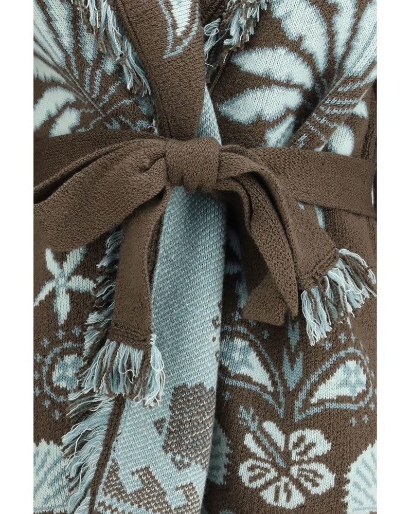 Alanui Brown Wool Cardigan Glam Steals