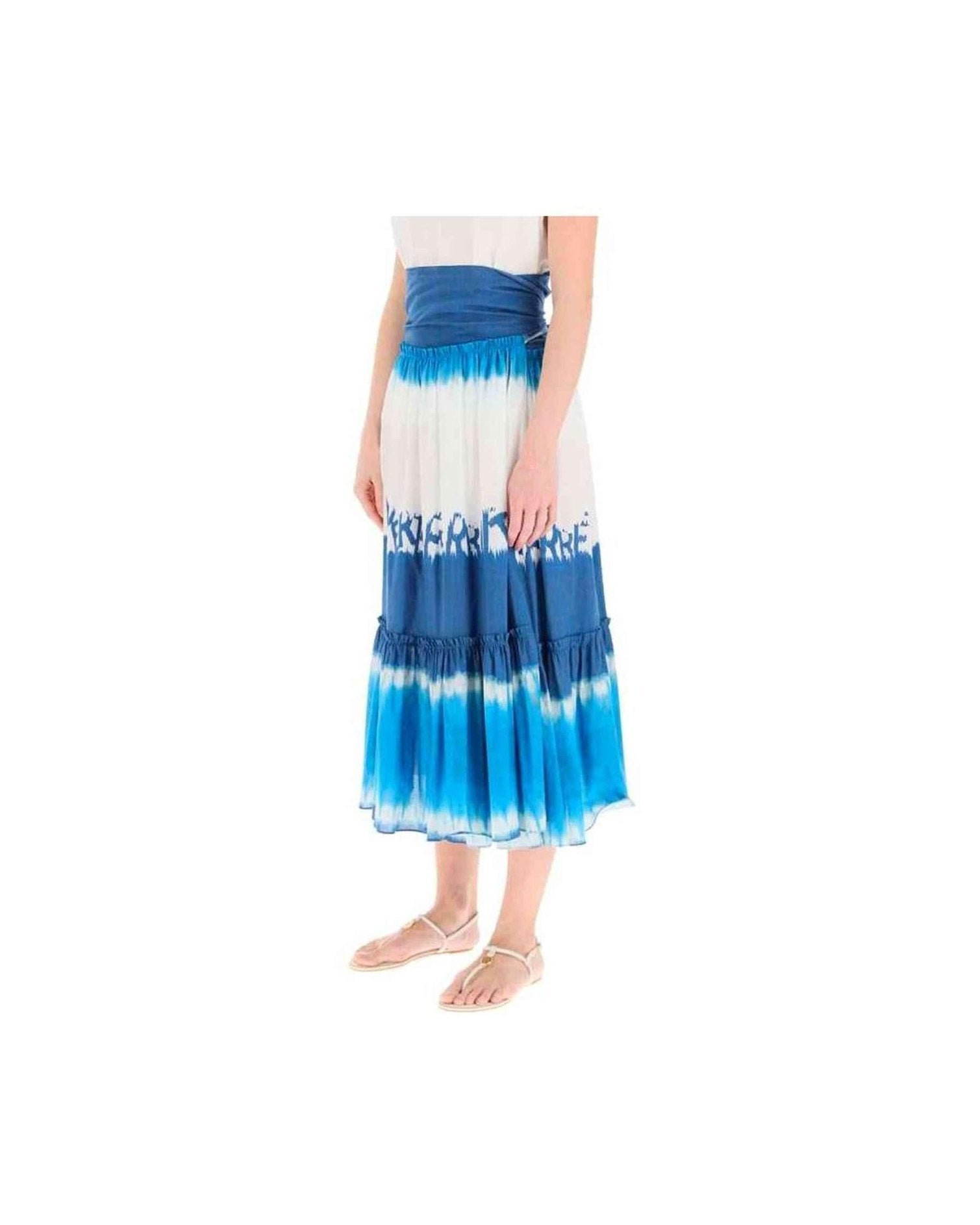 Alberta Ferretti Tie Dye Midi Skirt Glam Steals
