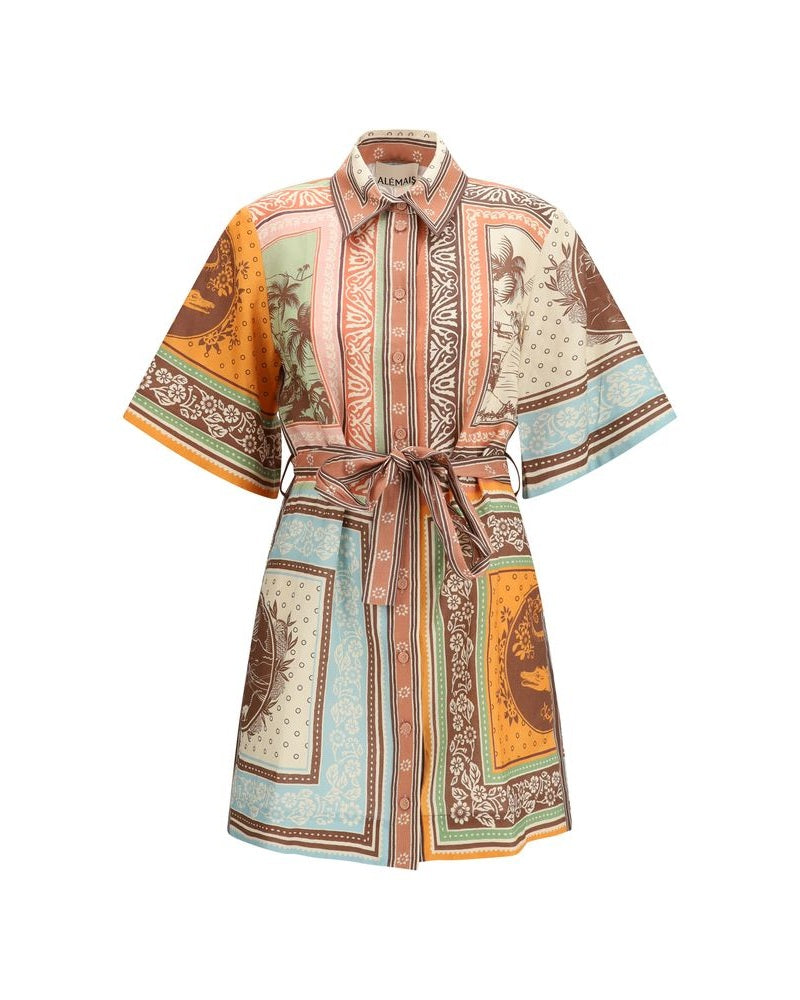 Alemais Multicolor Linen Dress Glam Steals