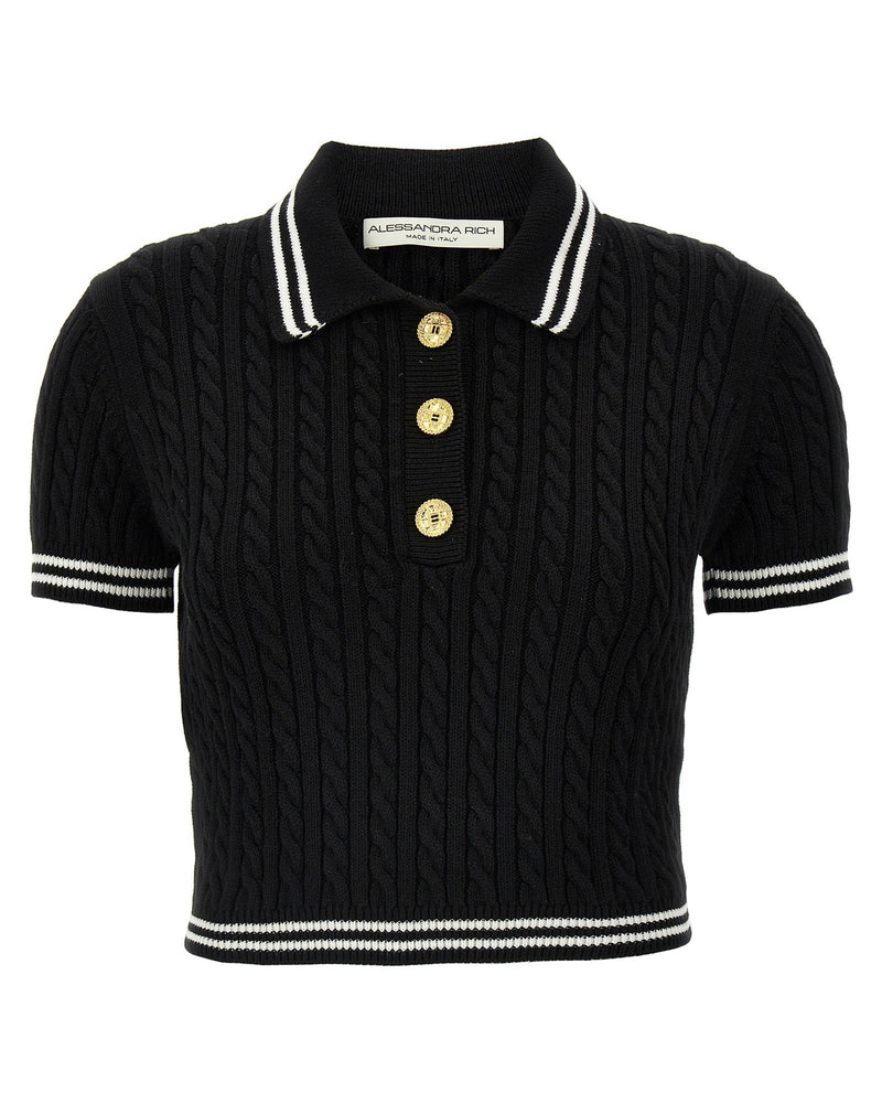 Alessandra Rich Braided Polo Shirt Glam Steals