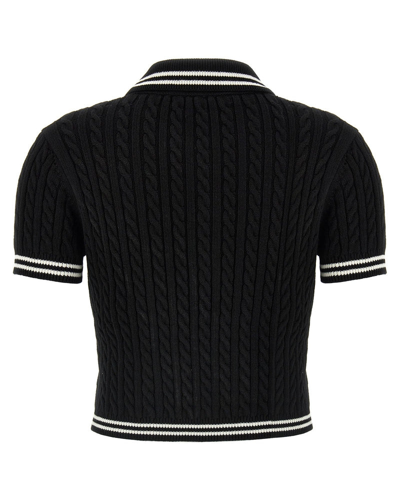 Alessandra Rich Braided Polo Shirt Glam Steals