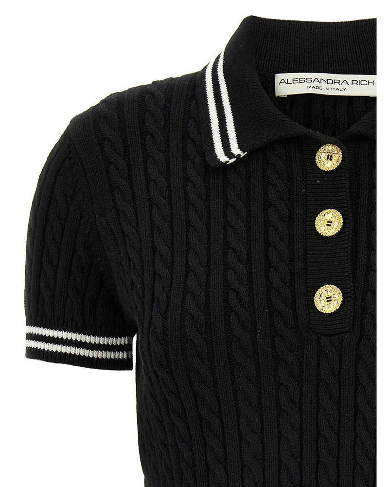 Alessandra Rich Braided Polo Shirt Glam Steals
