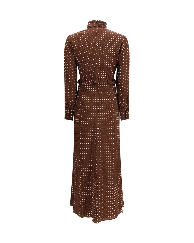 Alessandra Rich Brown Silk Casual Dress Glam Steals