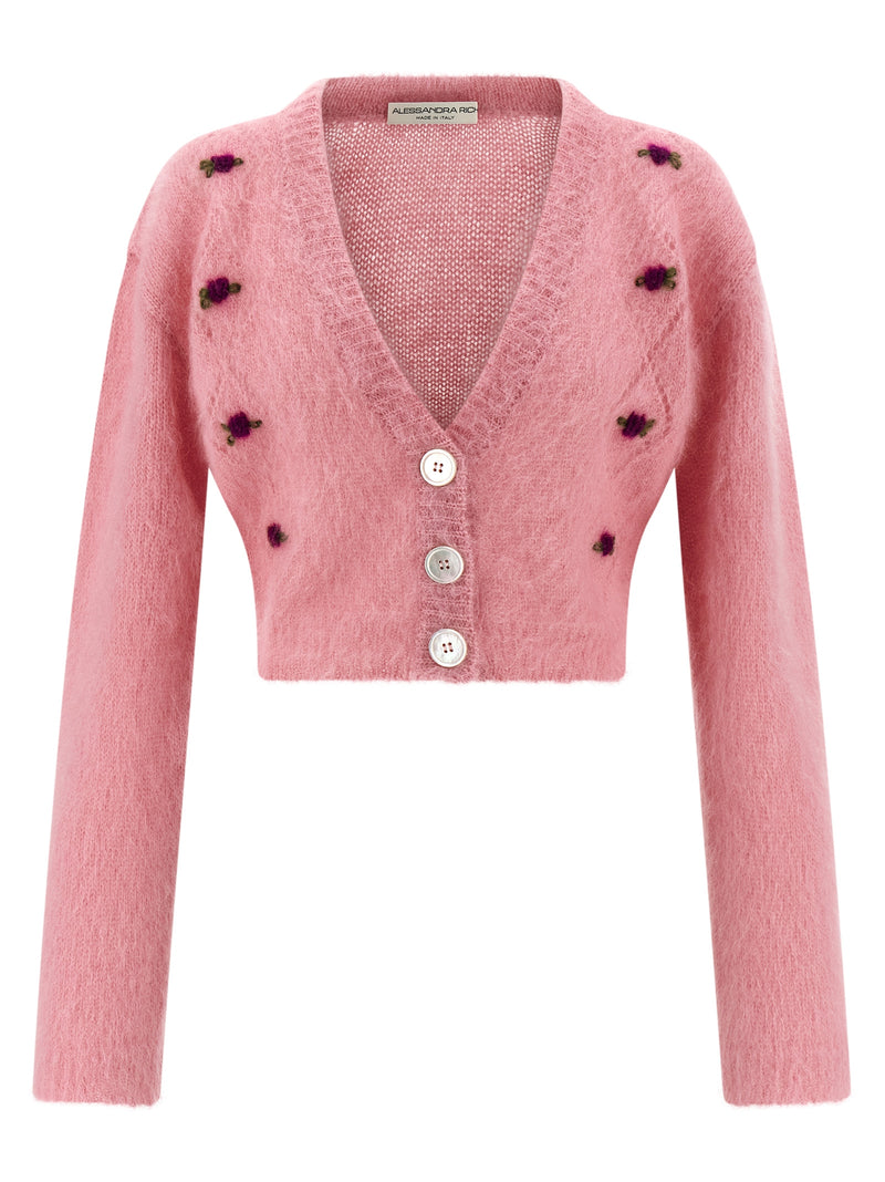 Alessandra Rich Carded Mohair Cardigan Glam Steals