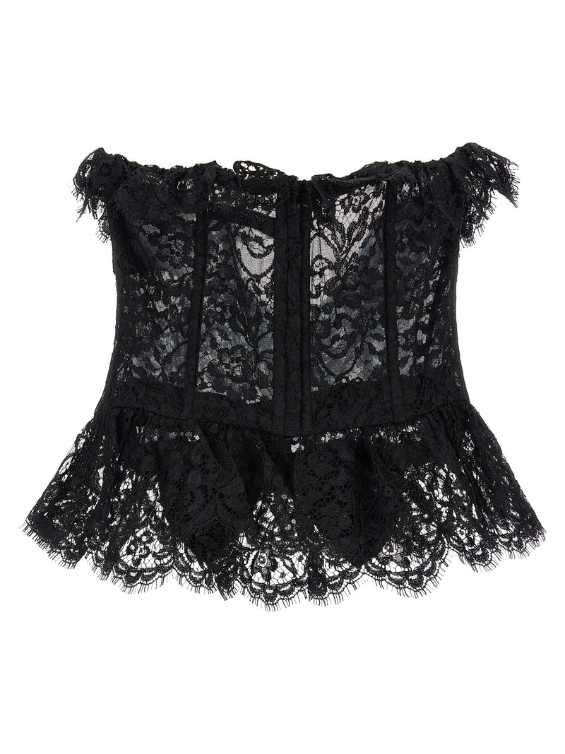 Alessandra Rich Lace Bow Bustier Top Glam Steals