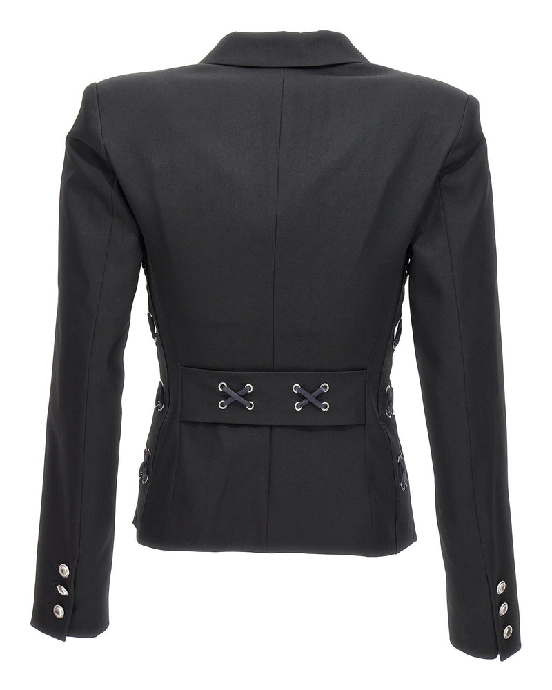 Alessandra Rich Lace Single Breast Up Blazer Jacket Glam Steals