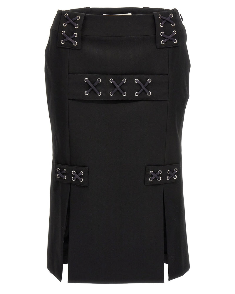 Alessandra Rich Lace Up Skirt Glam Steals
