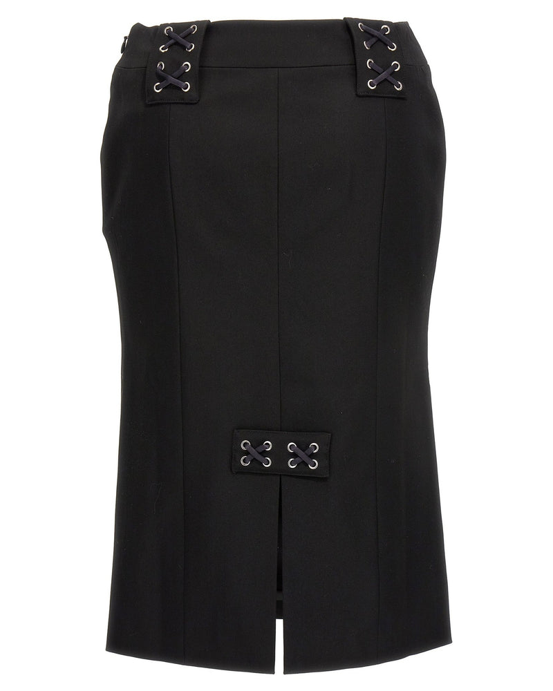 Alessandra Rich Lace Up Skirt Glam Steals
