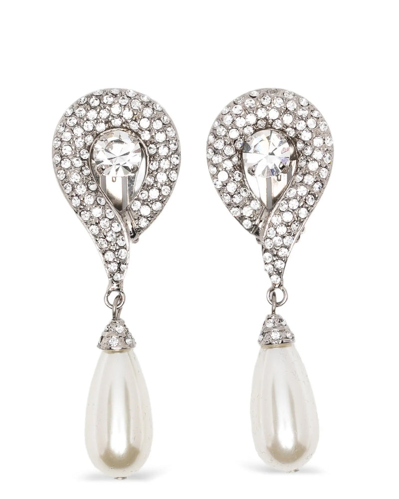 Alessandra Rich Pendant Pearl Earrings Glam Steals