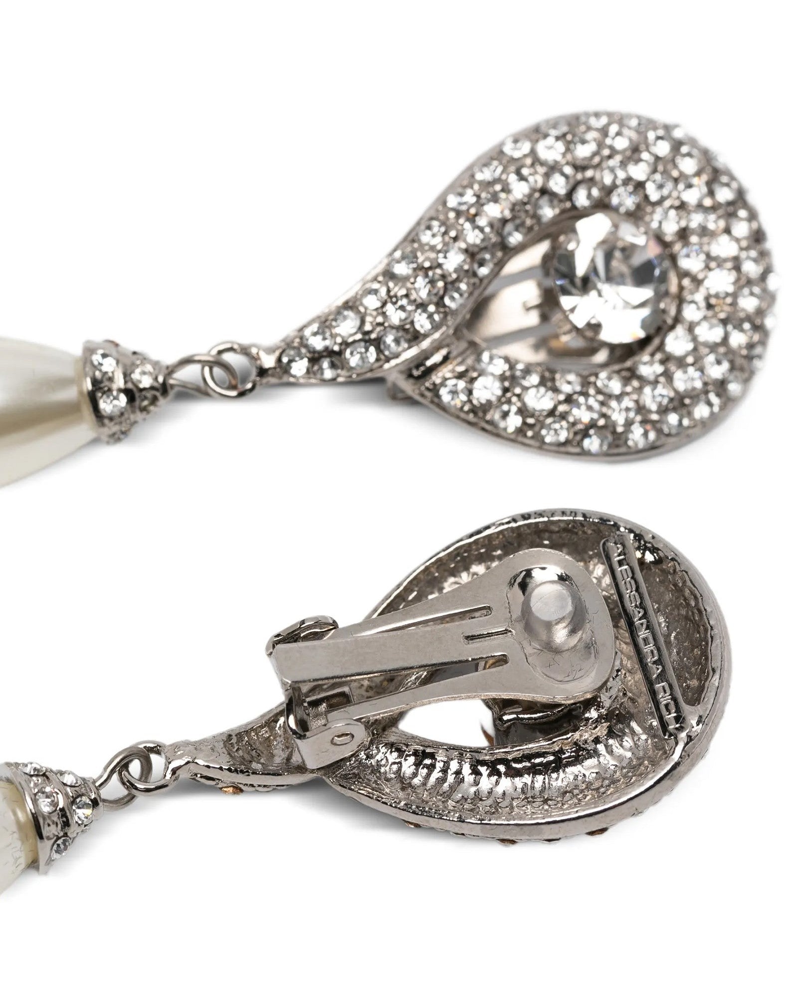 Alessandra Rich Pendant Pearl Earrings Glam Steals