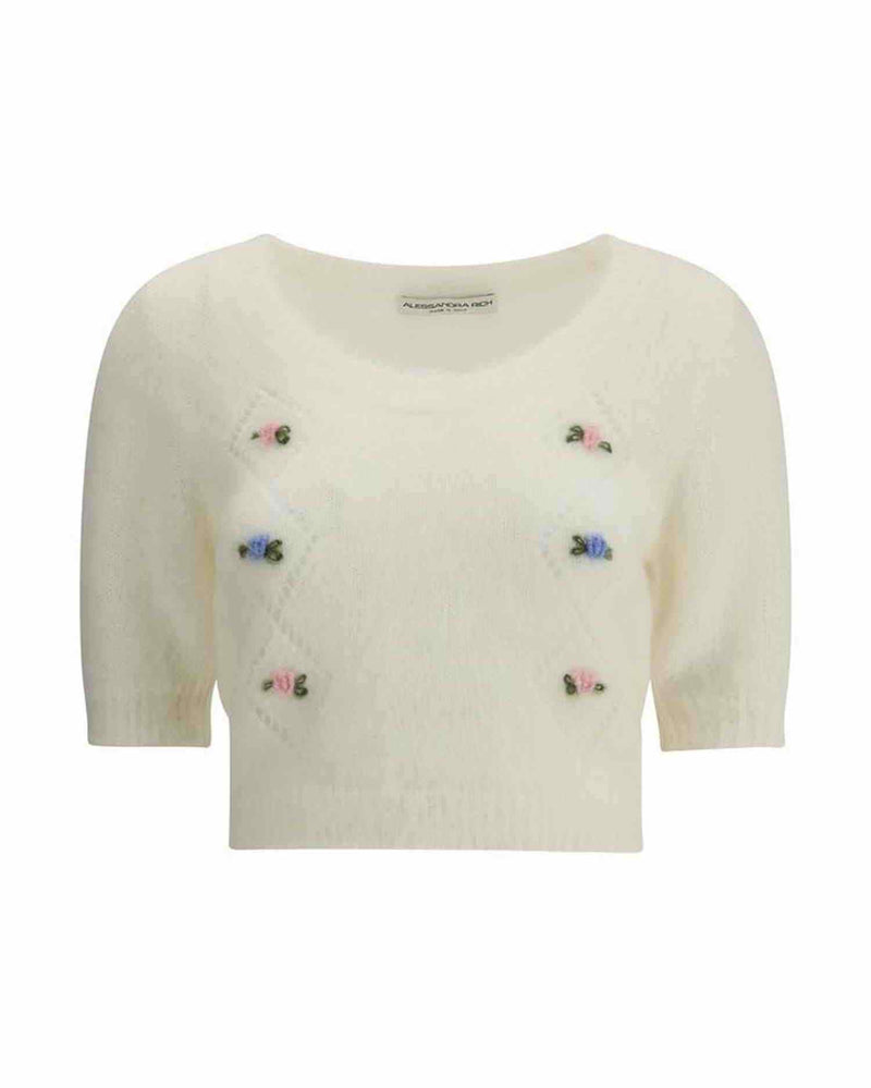Alessandra Rich Short Sleeve Mohair Sweater Glam Steals