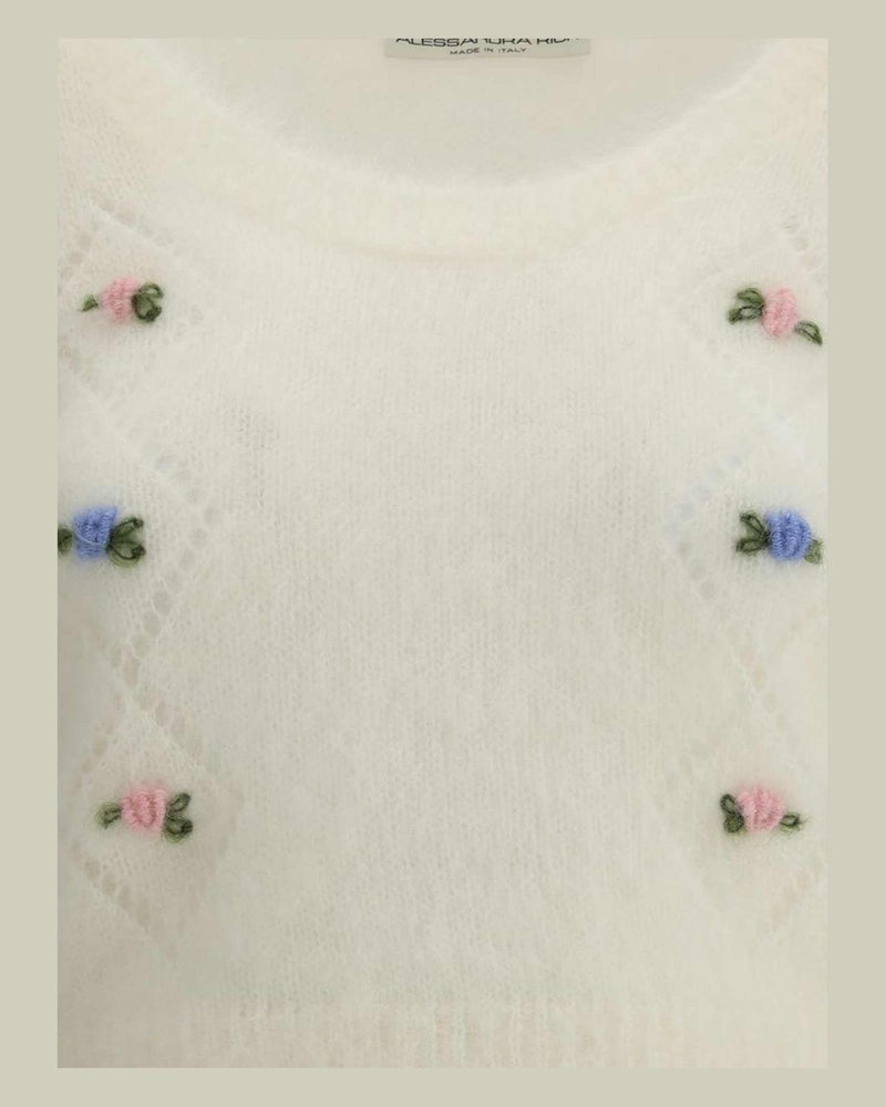 Alessandra Rich Short Sleeve Mohair Sweater Glam Steals