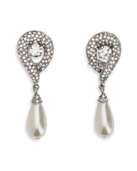 Alessandra Rich Silver Brass Earrings Glam Steals