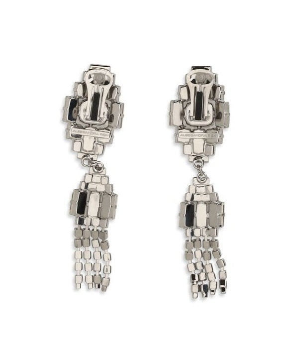 Alessandra Rich Silver Metal Earrings Glam Steals