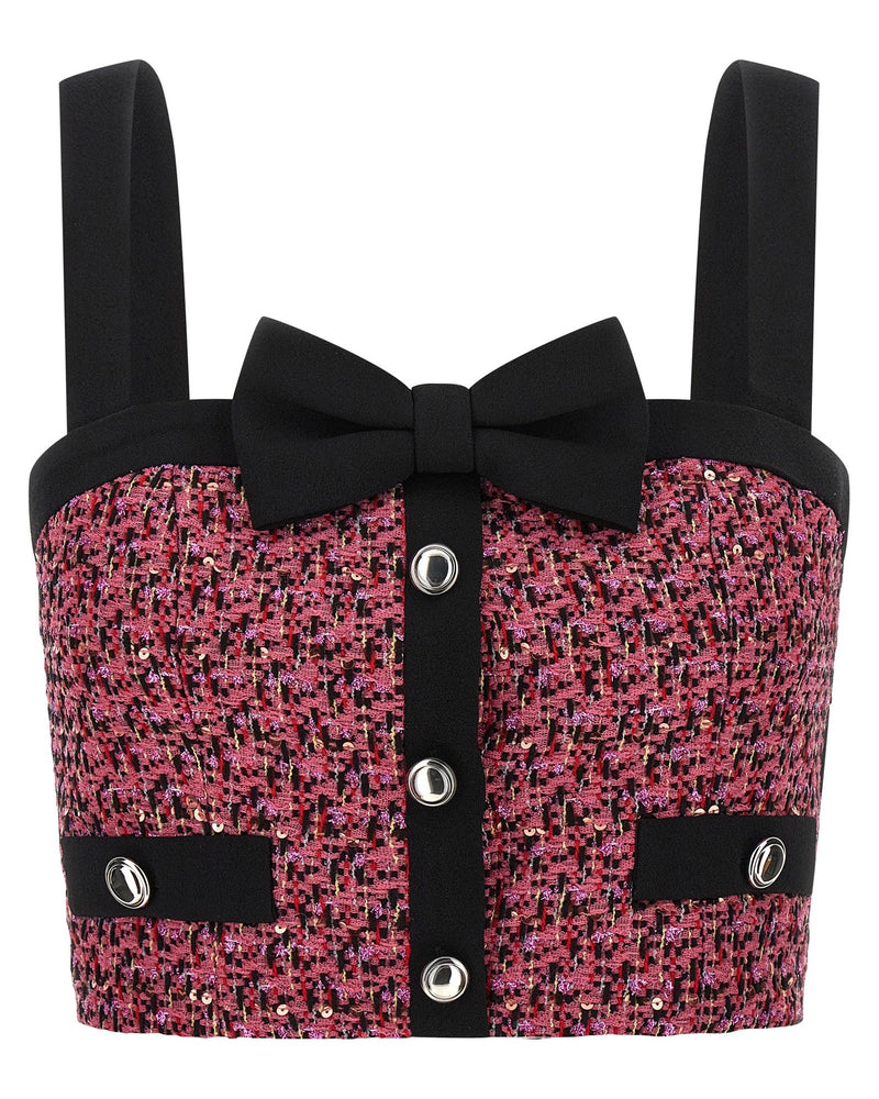 Alessandra Rich Tweed Top Glam Steals