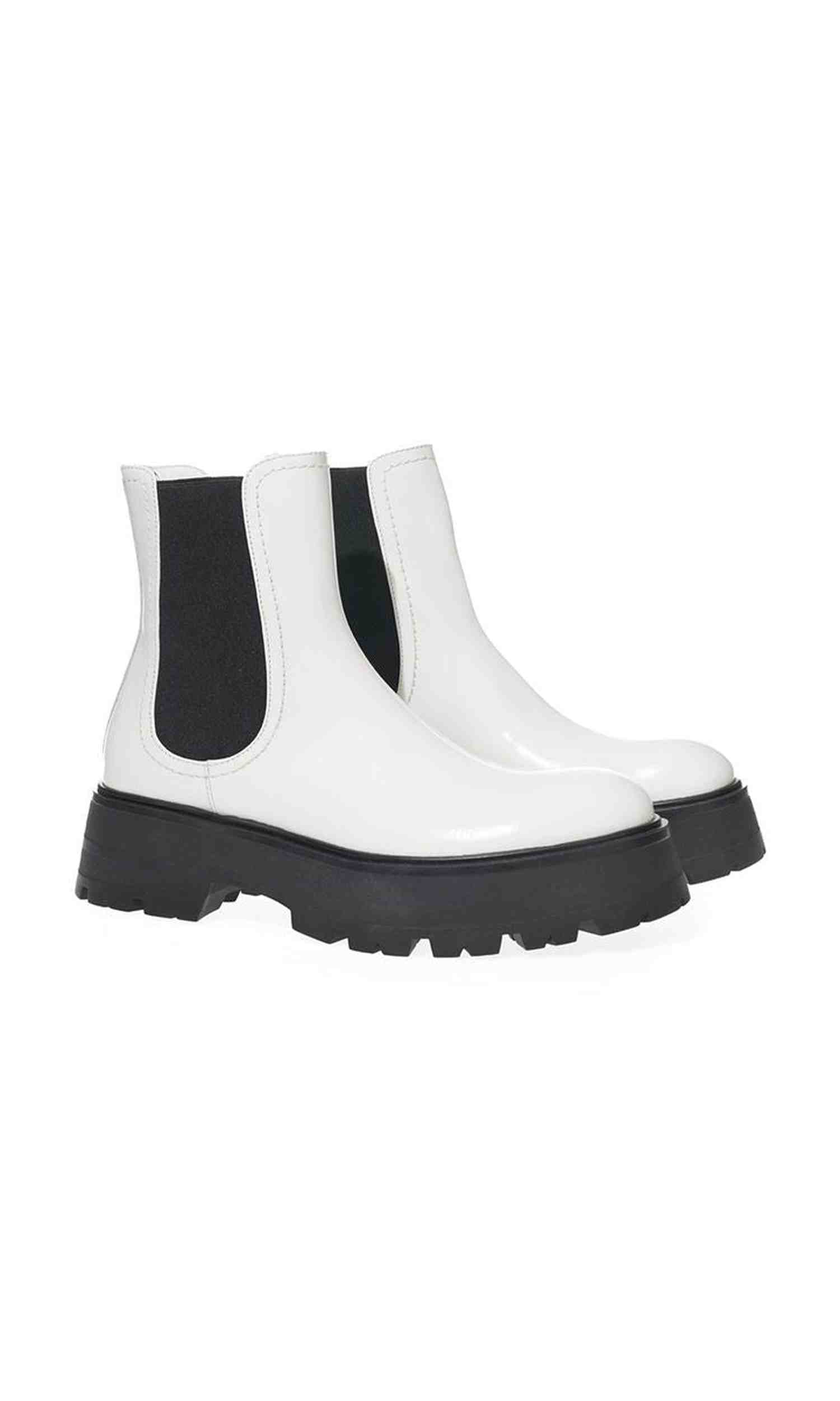 Alexander Mcqueen Black And White Leather Boot Glam Steals