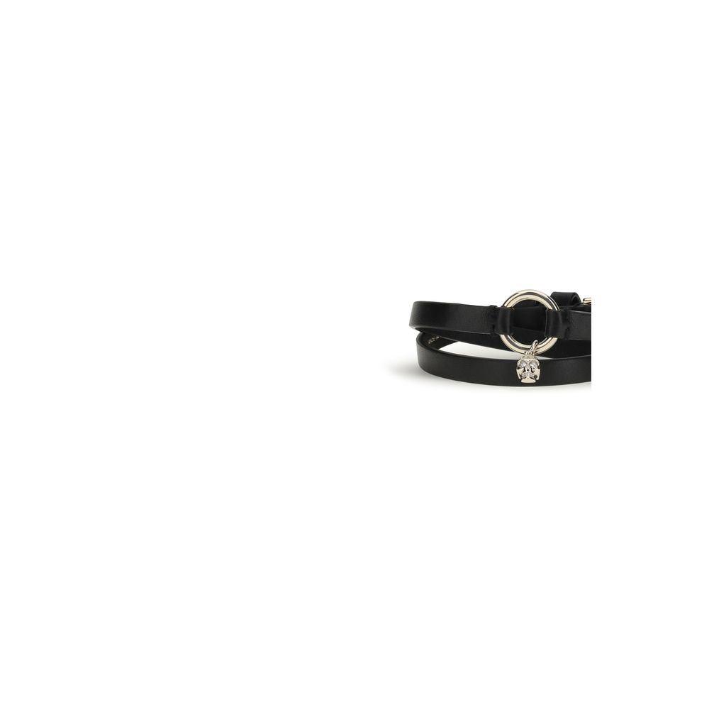 Alexander Mcqueen Black Calf Leather Bos Taurus Bracelet Glam Steals