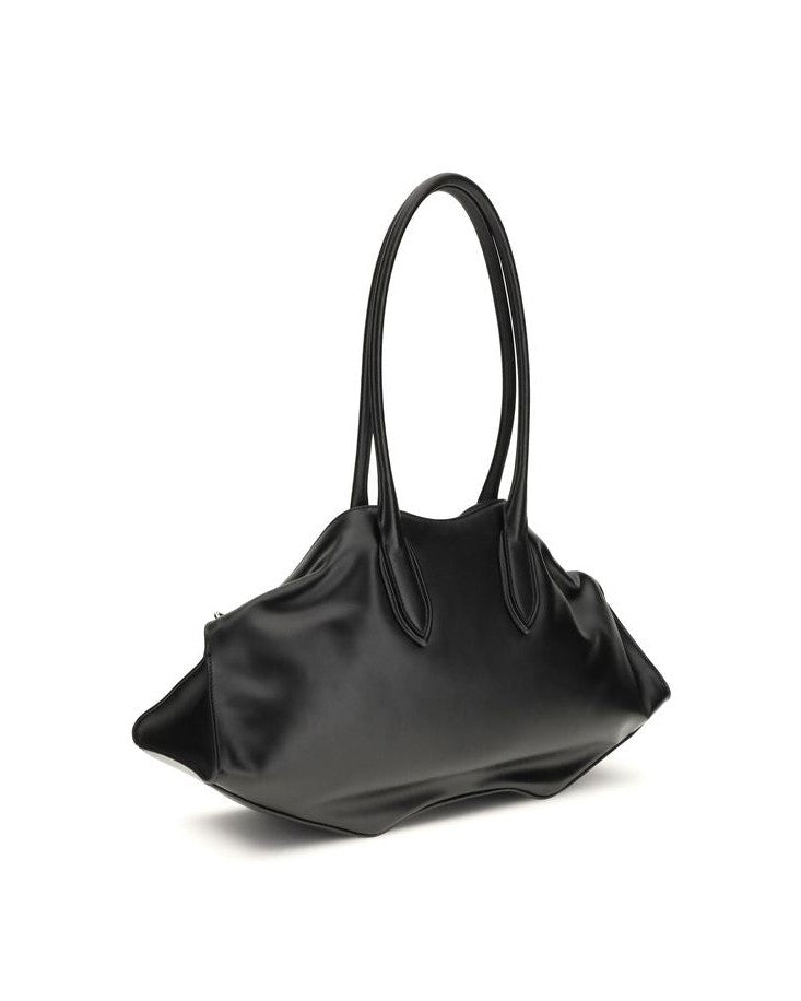 Alexander Mcqueen Black Calf Leather Bos Taurus Shoulder Bag Shoulder Bags