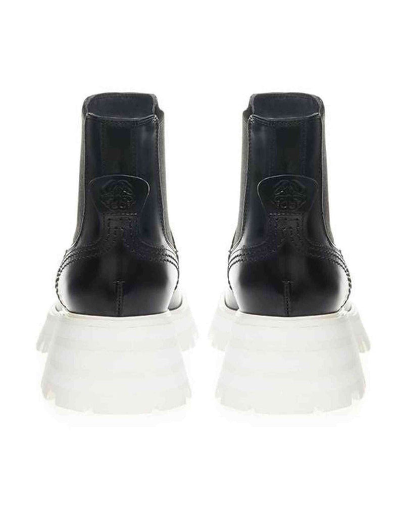 Alexander Mcqueen Elegant Leather Boots In Black Timeless Glam Steals